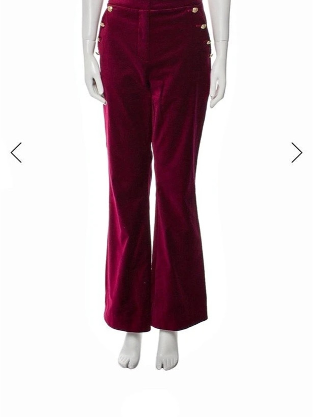 Veronica Beard Velvet Flare Pants in Red Like New